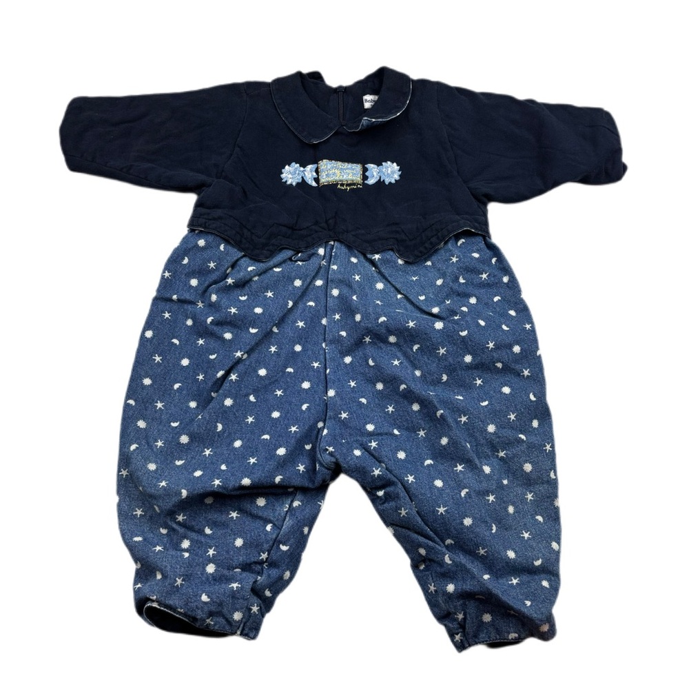Babymini de Catimini Navy Blue & Denim Romper One Piece Size 12 months